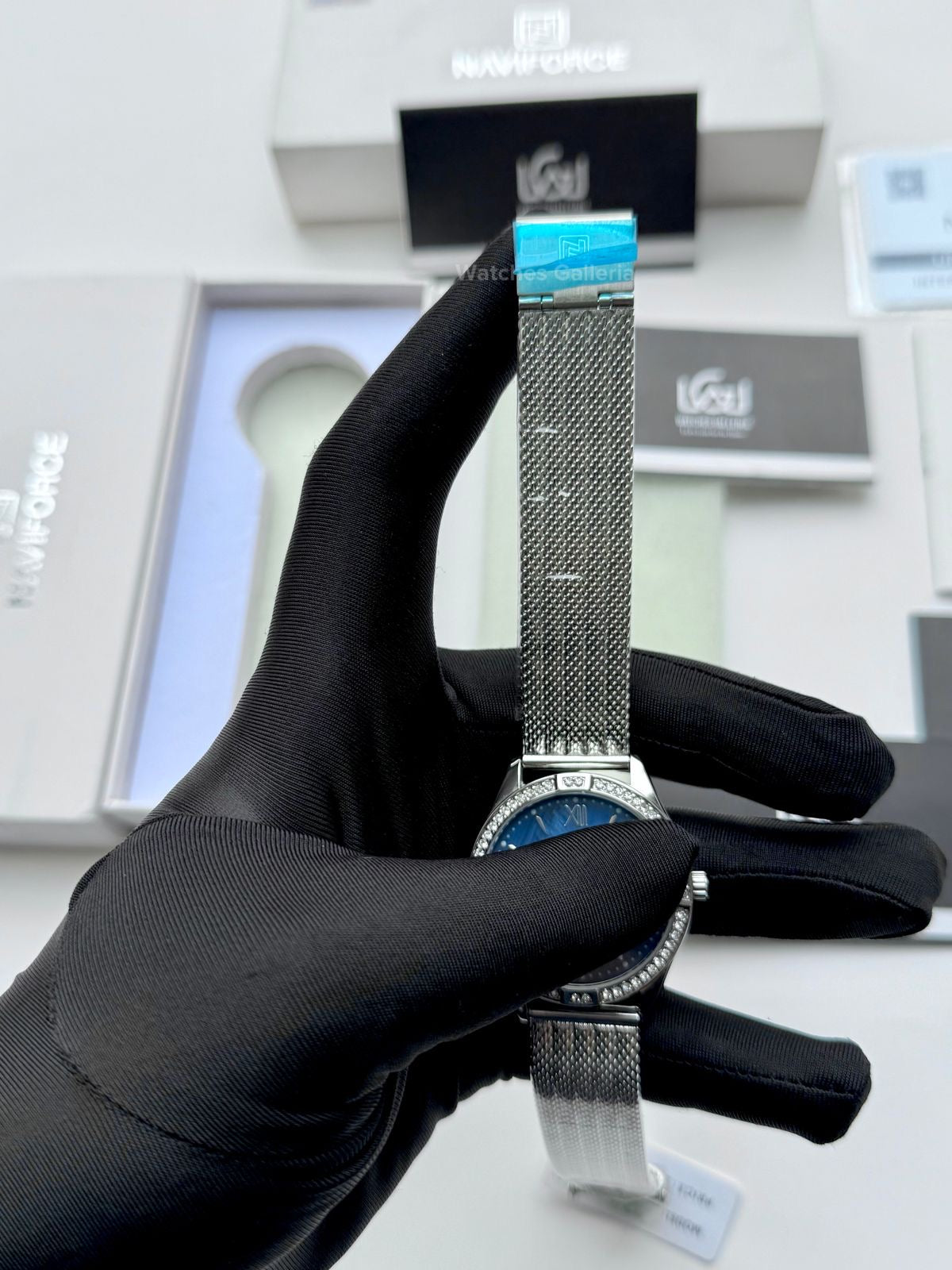 Naviforce NF5028 Blue Classic Stones Quartz Watch (Unisex) Naviforce Watch Pakistan