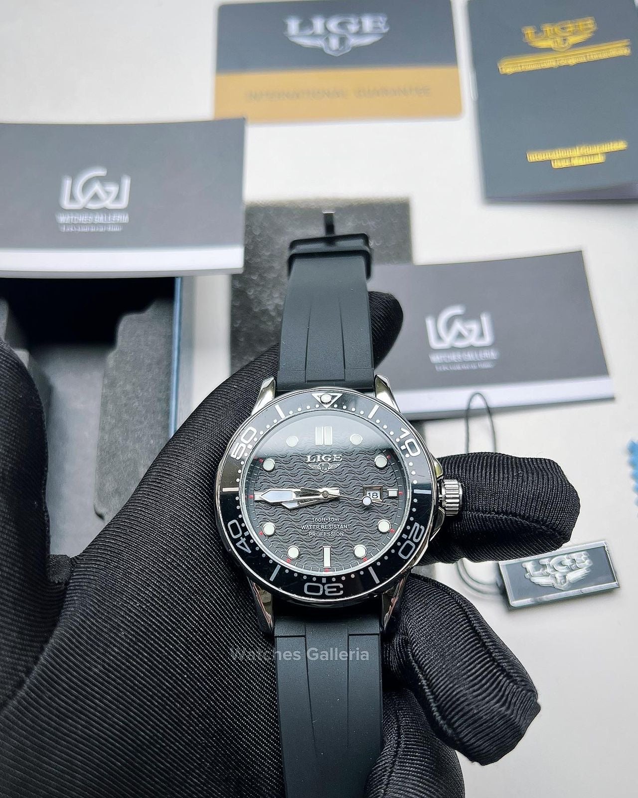 Lige Sea Master Diver Quartz (Black) LG8963