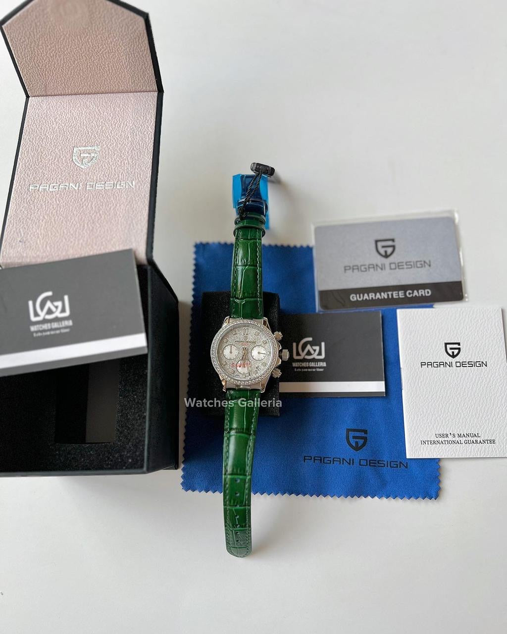 Pagani Design Daytona Stones Quartz Unisex (Green) PD1730