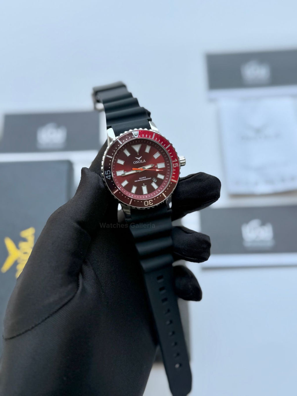 Onola 3850 Sports Diving Style Quartz (Red) Onola Pakistan