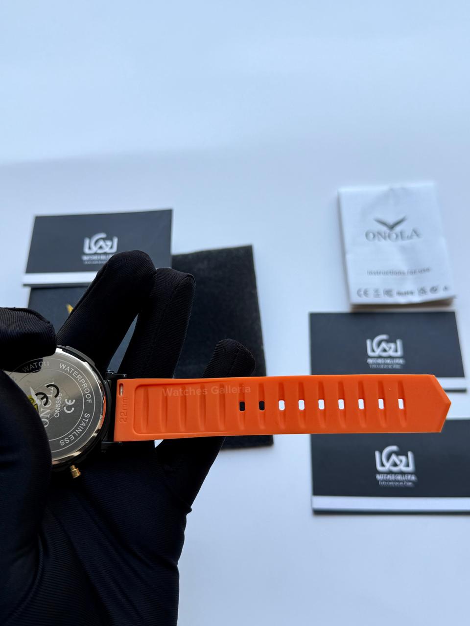 Onola 6859 Sports Chronograph Quartz (Orange) – Premium Racing Inspired Design | Original Onola Watch in Pakistan