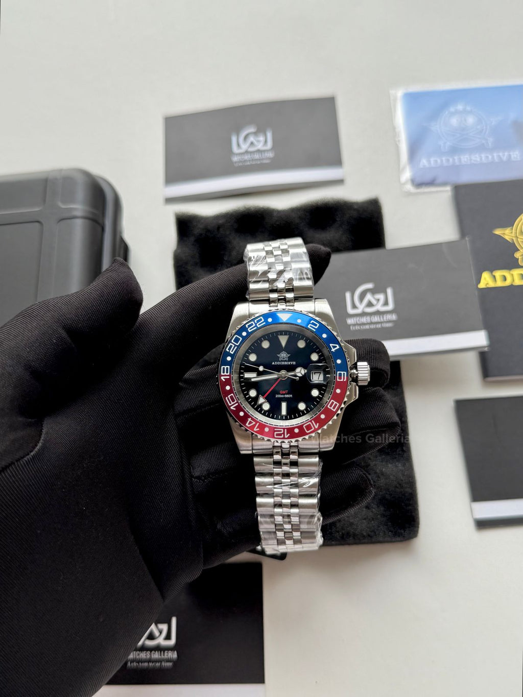 Addiesdive GMT Master Quartz (Pepsi) AD2050 Watches Galleria © Copyrights All Right Reserved