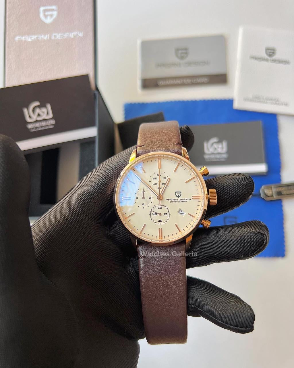Pagani Design Flight Chronograph Quartz (Brown/Gold/White) PD2720