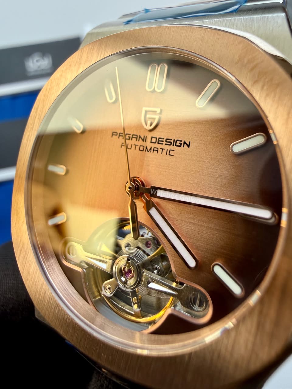 Pagani Design PDys025 Nautilus Flywheel Rose Gold 42mm Automatic Watch – Sapphire Crystal | E3251 Movement | 5ATM
