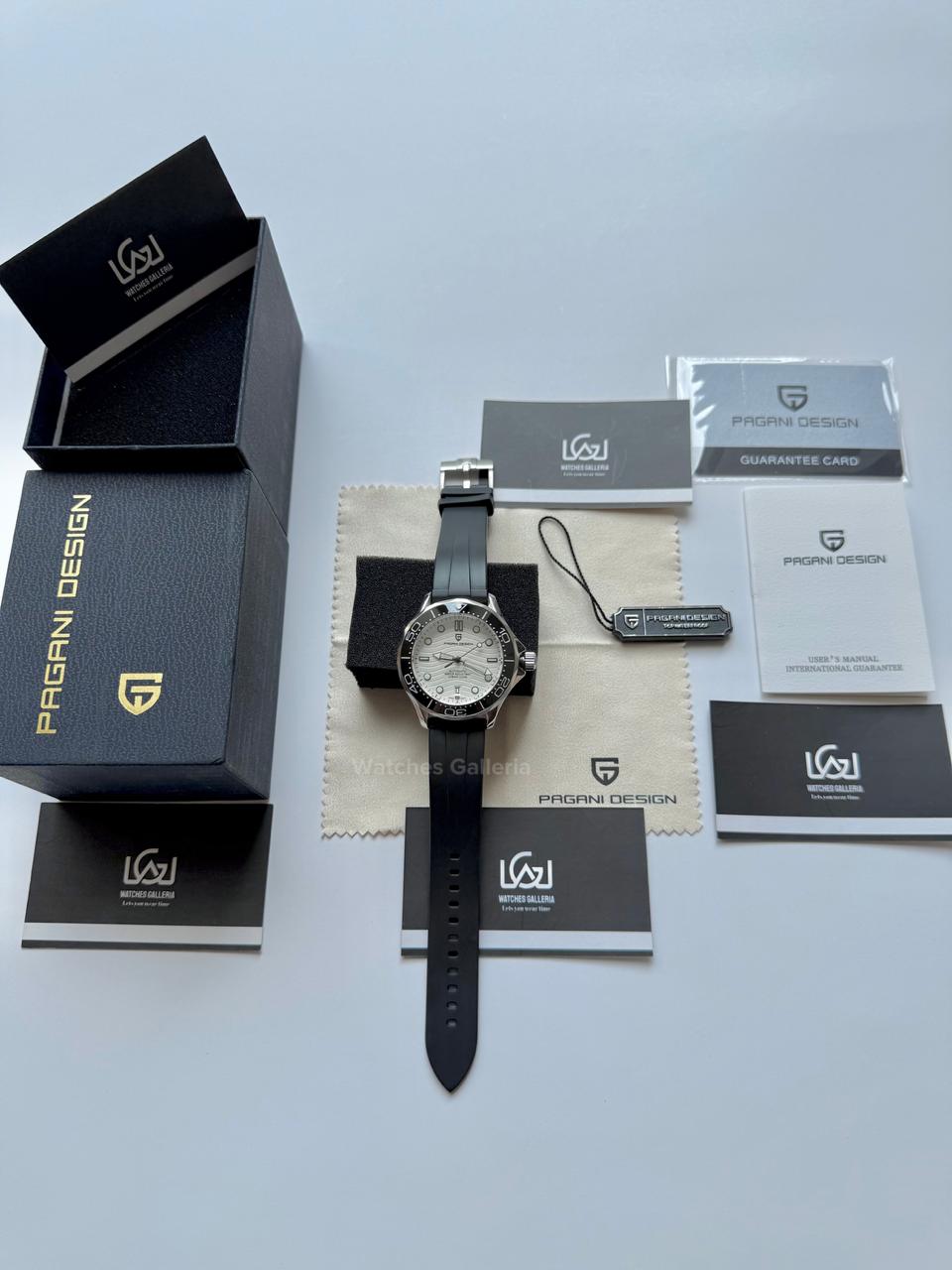 Pagani Design PD1685 Silicon Seamaster Diver White Automatic Watch – 200M Sapphire Crystal NH35A/Miyota Luxury Dive Watch in Pakistan | Watches Galleria
