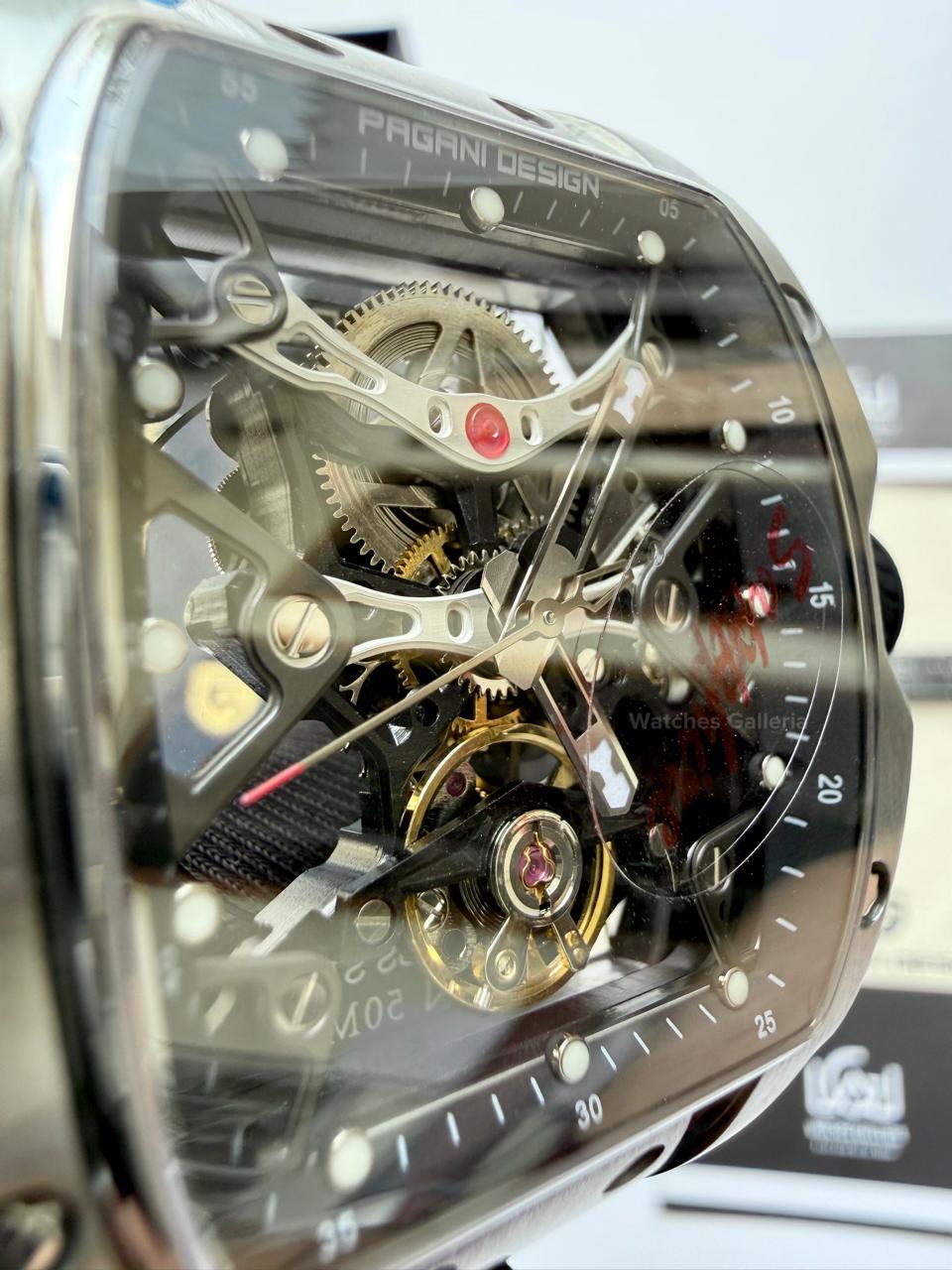 Pagani Design PDYS018 Ice Blue Tonneau Skeleton Silver Ice Blue Automatic Watch | Sapphire Crystal | SX5021 Movement | 50M Waterproof | Pakistan