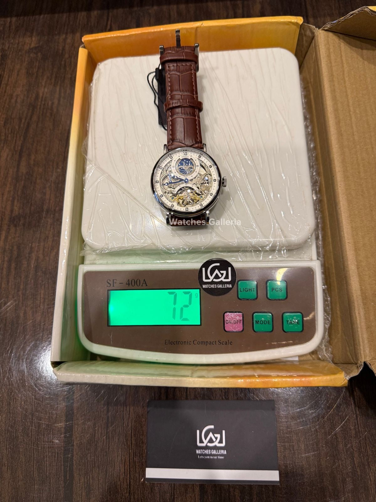 Onola Moonphase Flywheel Skeleton Watch Automatic (Brown-Silver) ON6836 Watches Galleria