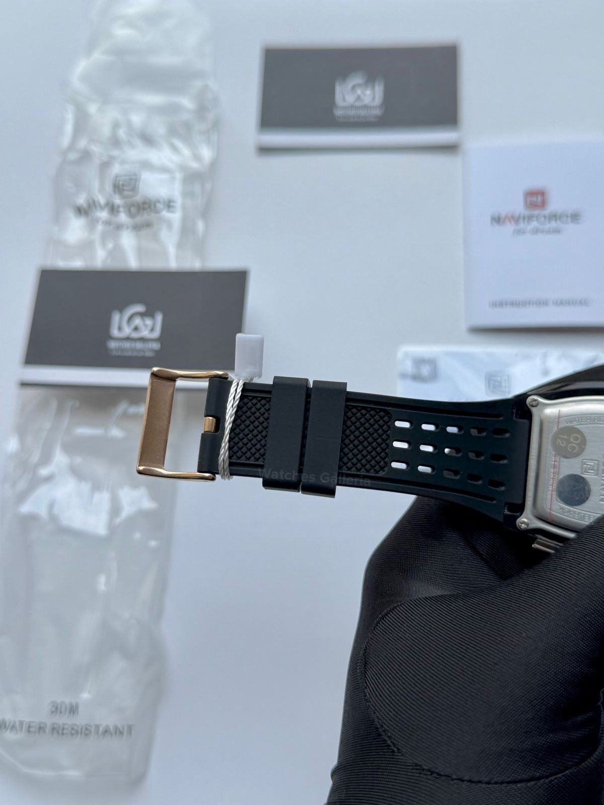 Naviforce NF7105 Tonneau (Black/Rose Gold) Naviforce Watch Pakistan