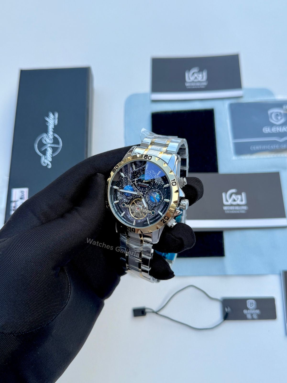 Glenaw Moonphase Automatic (Black/Gold) GL8919 Watches Galleria