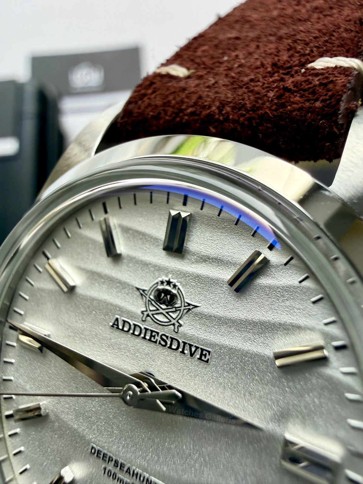 Addiesdive AD2030 Desert White Unisex Watch – 36mm Classic Desert Dial, Japan VH31 Quartz Movement, Blue Anti-Glare Mineral Glass & Genuine Suede Leather Strap