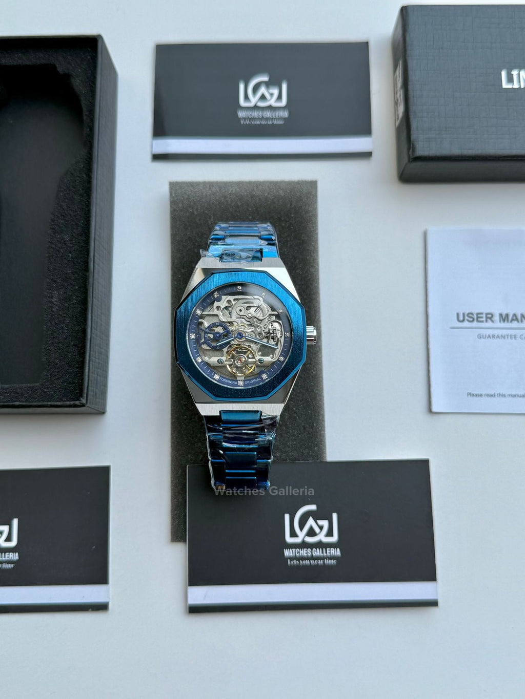 Forsining Royal Oak Skeleton Automatic (Silver/Blue) TM375G Watches Galleria
