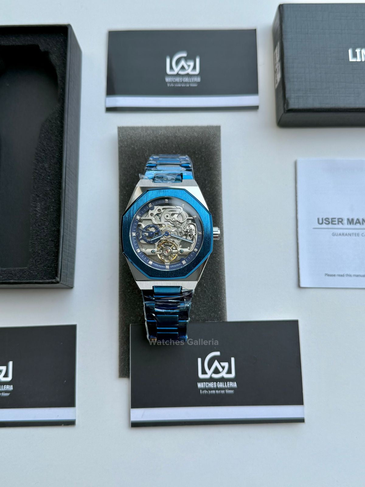 Forsining Royal Oak Skeleton Automatic (Silver/Blue) TM375G Watches Galleria