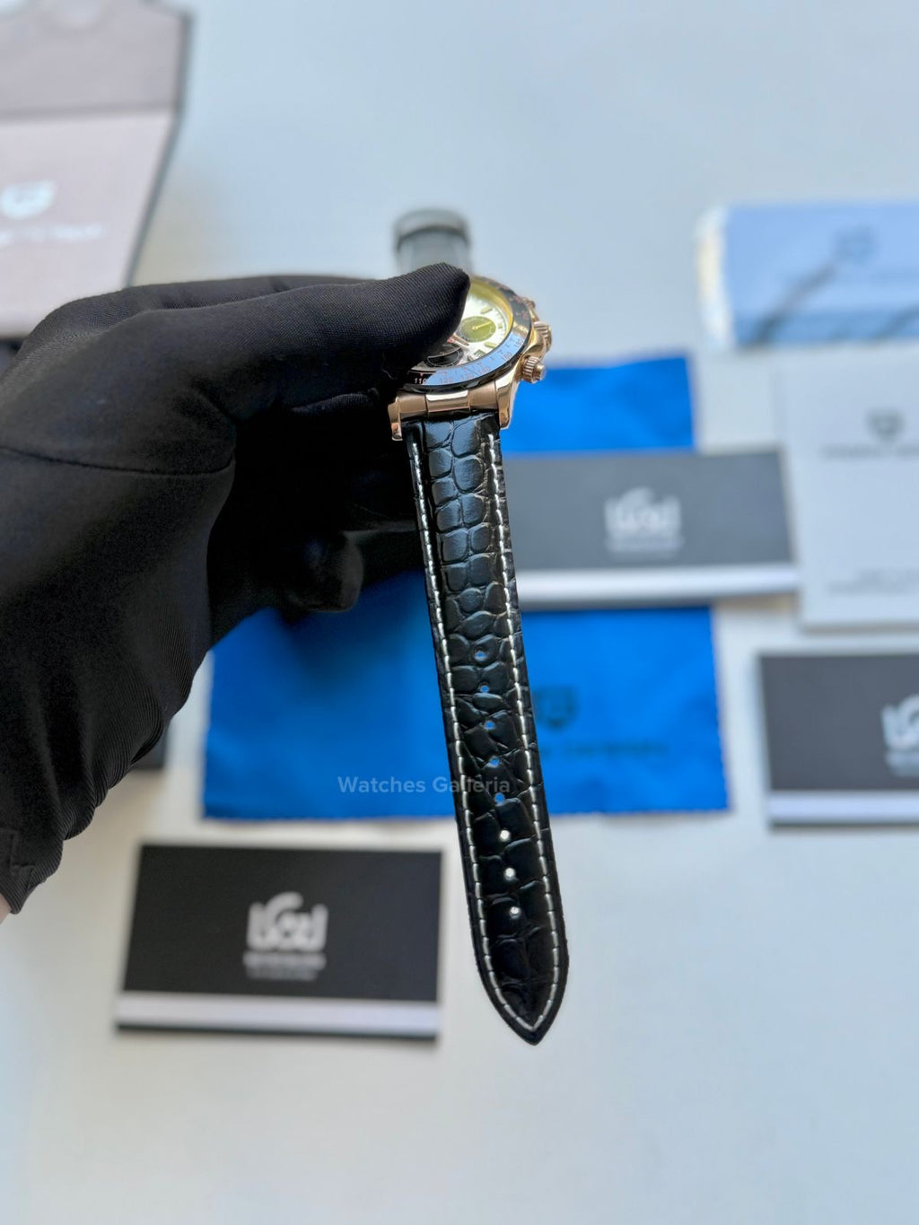 Pagani Design Daytona Quartz PD1664 Crocodile Leather Strap (Rose Gold Metorite) Pagani Design in Pakistan