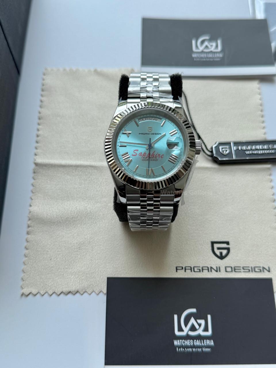 Pagani Design PD1783 Date Day Ice Blue Jubilee Edition Automatic Watch | Seiko NH36A | Sapphire Crystal | 100M Waterproof | Pakistan
