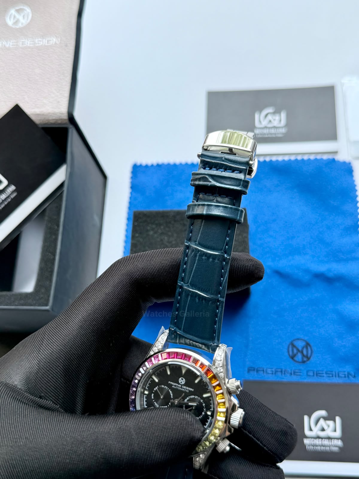 Pagani Design PG1666 Daytona Rainbow Limited Edition Black Automatic Chronograph Watch | 40mm Sapphire Crystal | HZ2196G Movement | 100M Water Resistant