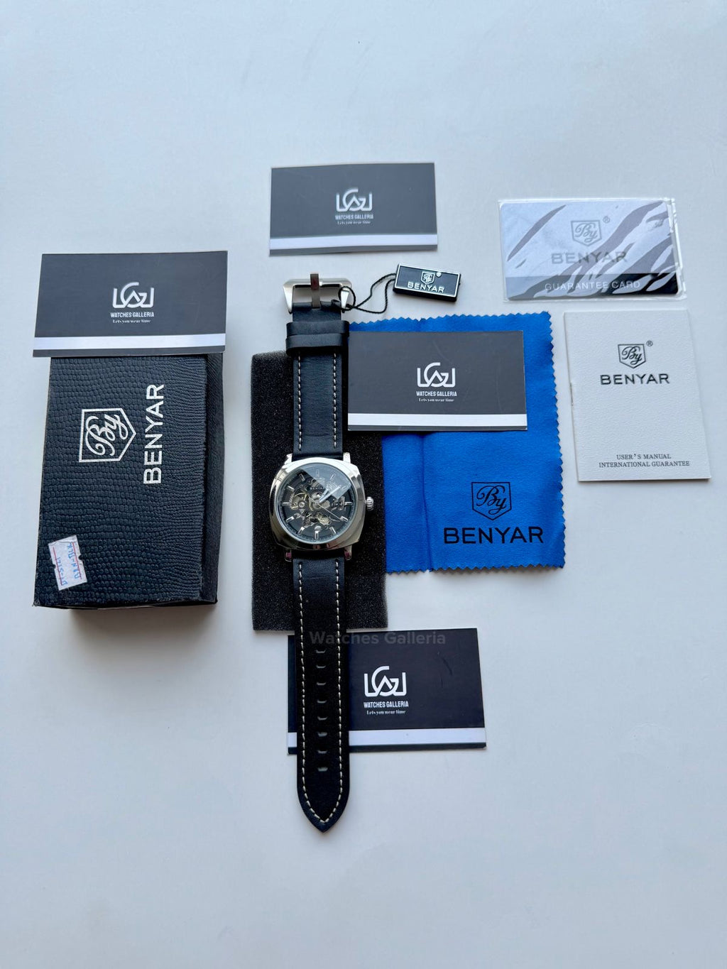 Benyar BY5121 Skeleton Automatic Watch (Silver Black) Benyar in Pakistan