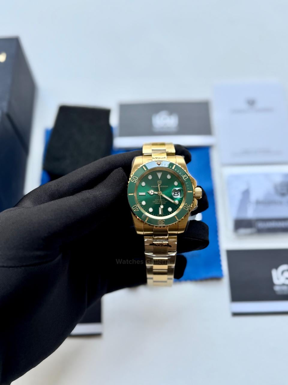 Pagani Design PD1661 Submariner Hulk (Gold Green) Pagani Design in Pakistan