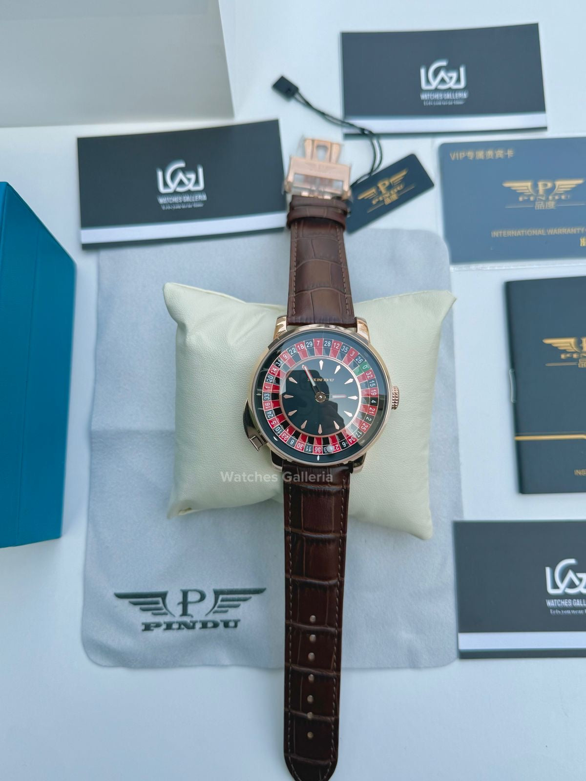 Pindu Design Casino Tourbillon Roulette Button Automatic (Brown) P6628 Watches Galleria