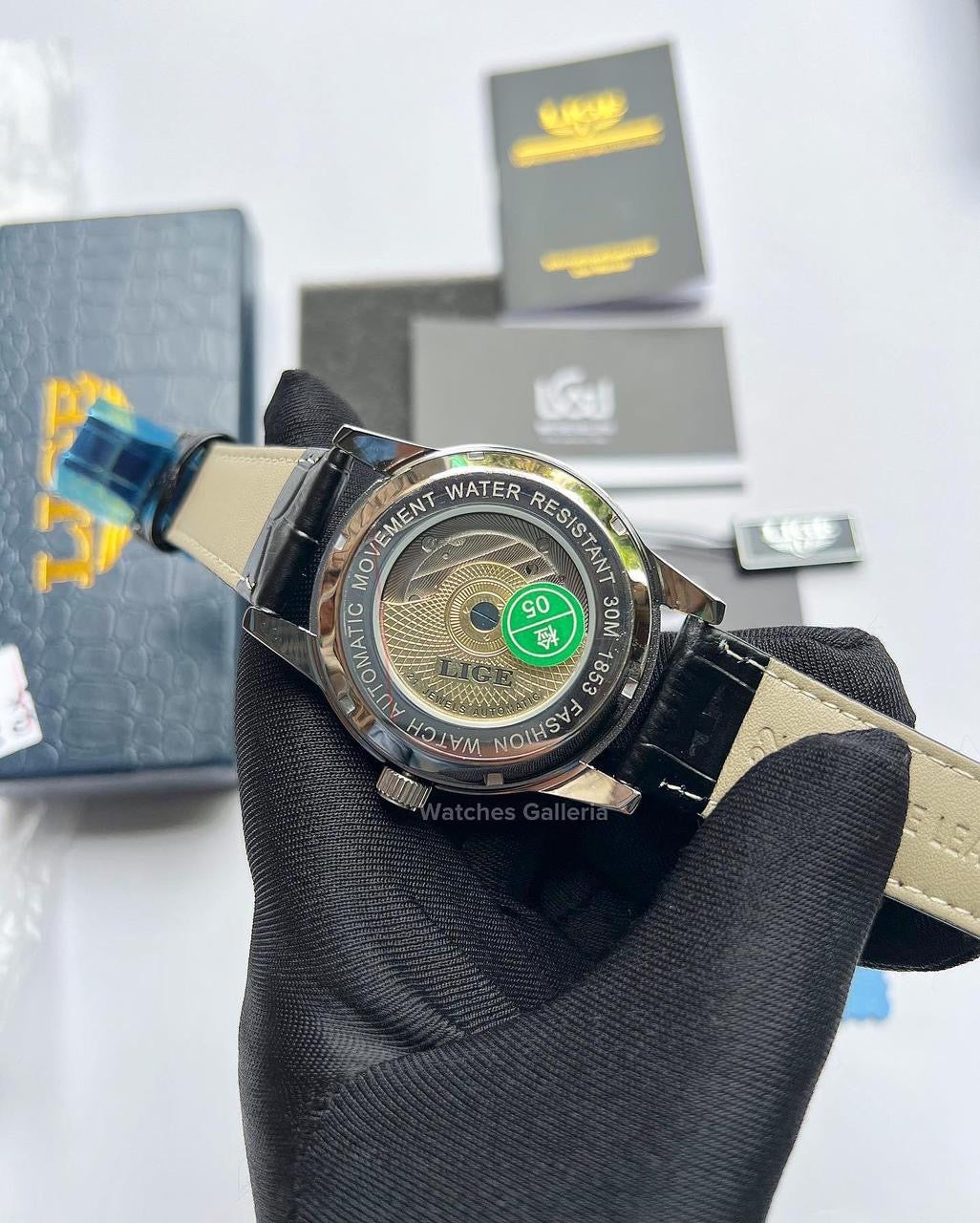 Lige Moonphase Automatic (Black Silver) LIGE6828