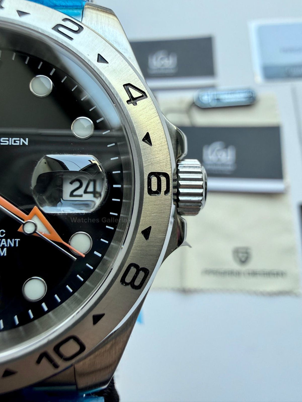 Pagani Design PD1682 Explorer II Black 42mm GMT Automatic – Sapphire Glass | Jubilee Bracelet | 100M WR