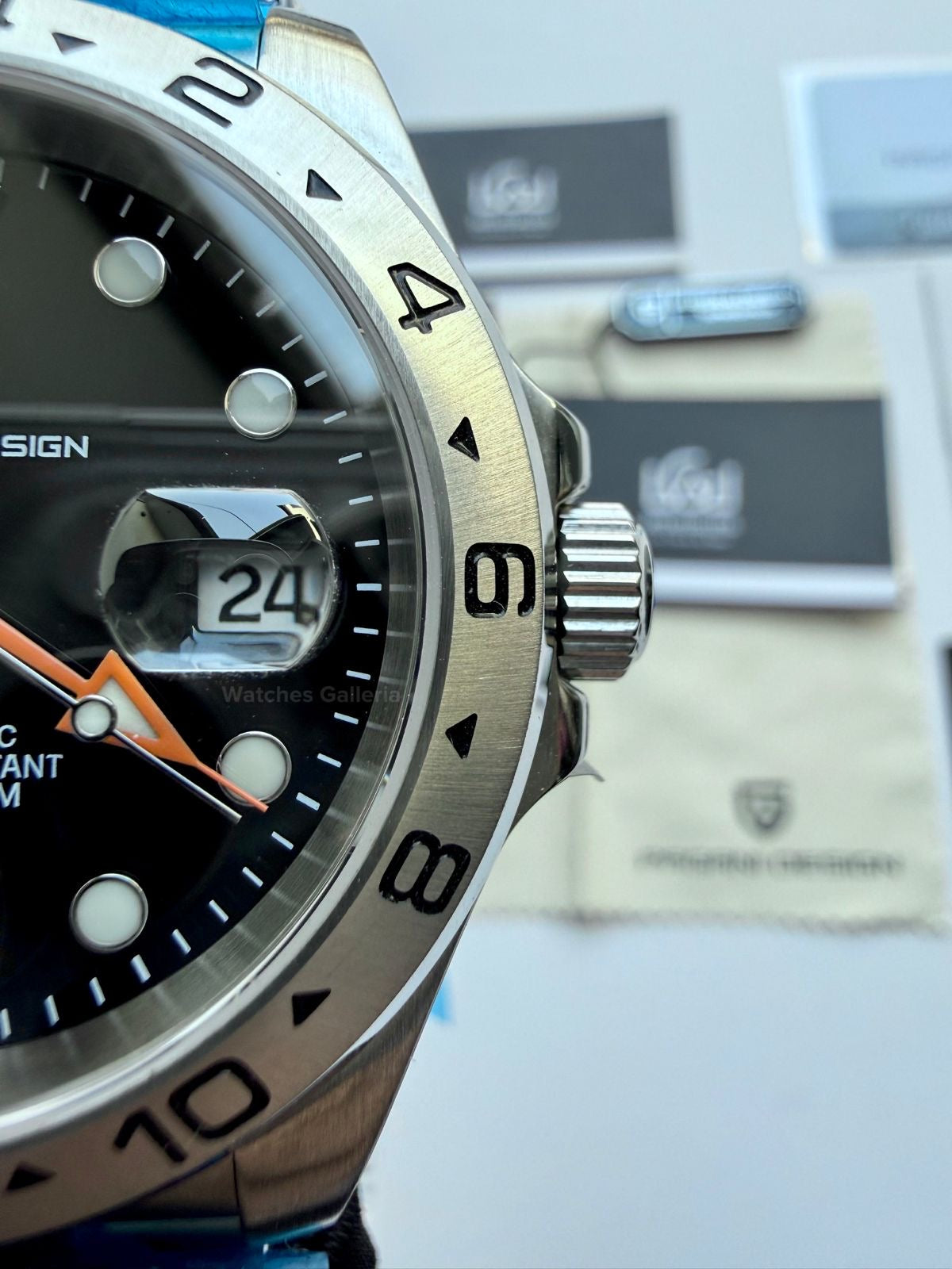 Pagani Design PD1682 Explorer II Black 42mm GMT Automatic – Sapphire Glass | Jubilee Bracelet | 100M WR