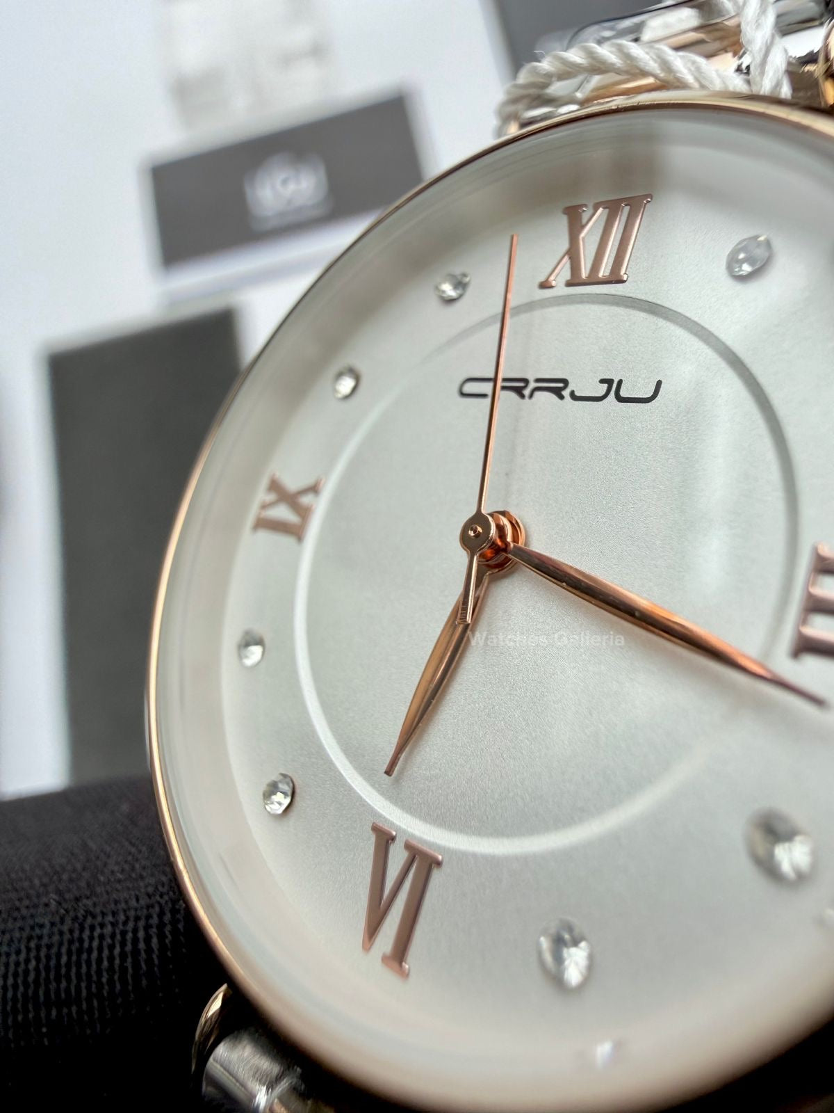 Crrju 2178 Ladies Watch Quartz (White/Rose Gold) CRRJU Watch Pakistan