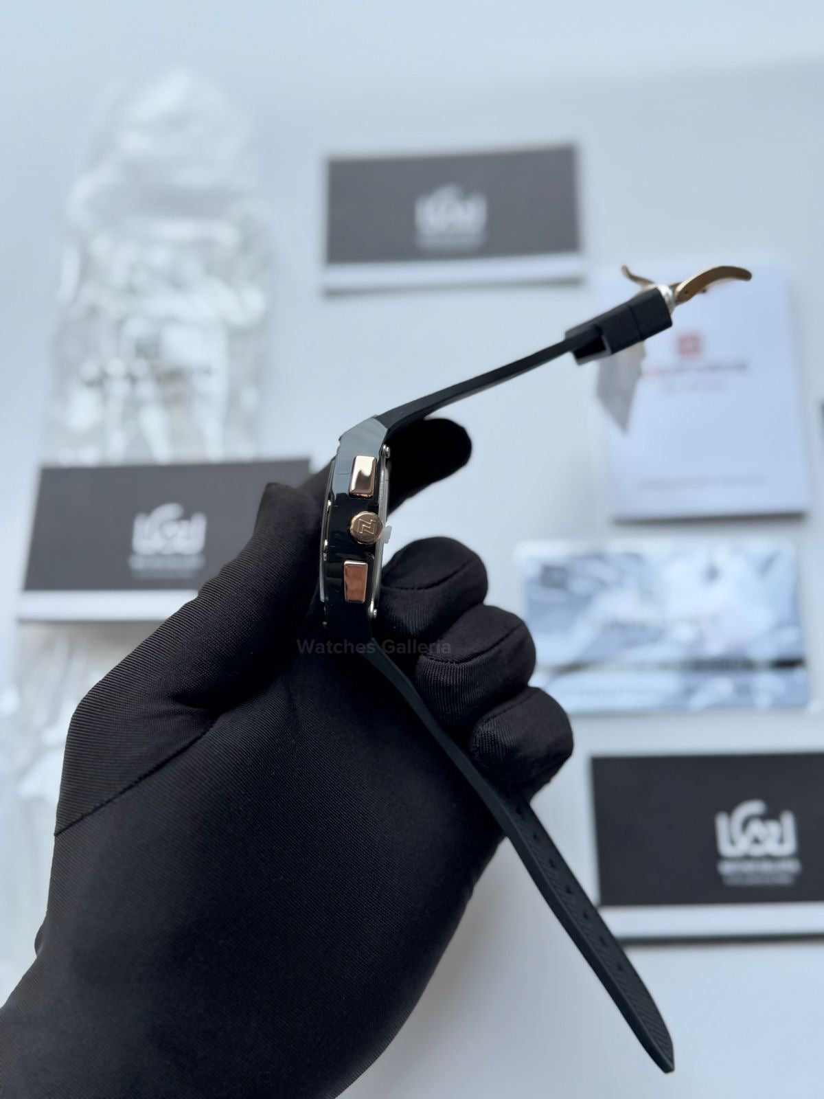 Naviforce NF7105 Tonneau (Black/Rose Gold) Naviforce Watch Pakistan