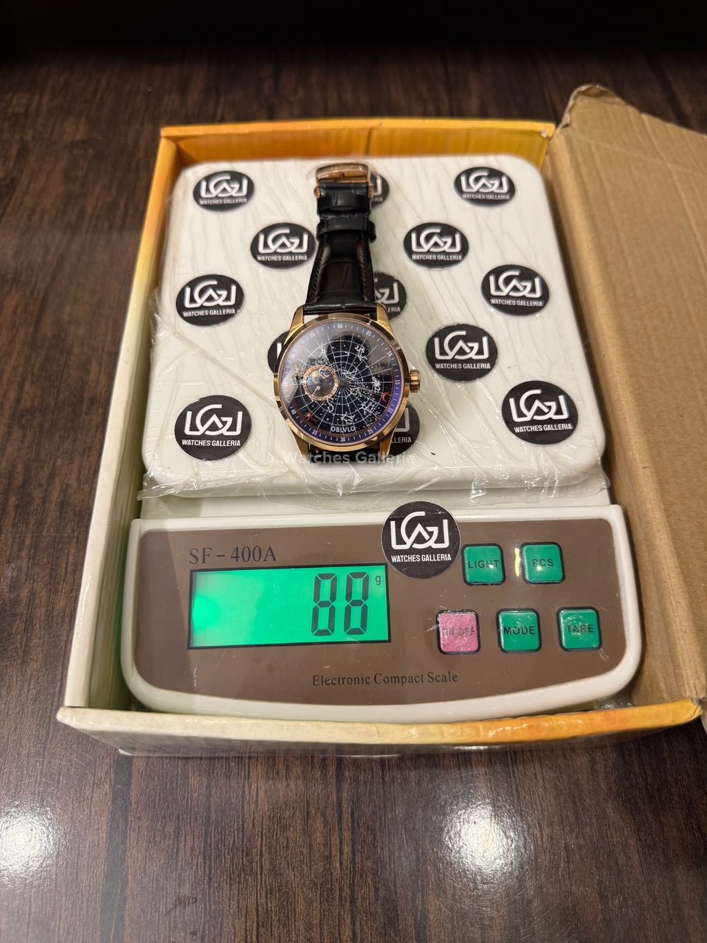 OBLVLO GC (Black Rose Gold Blue) Grand Complications Celestial Automatic Watch Brown & Black Dial with Rose Gold Details, Moving Constellation & Earth Display – OBLVLOGC