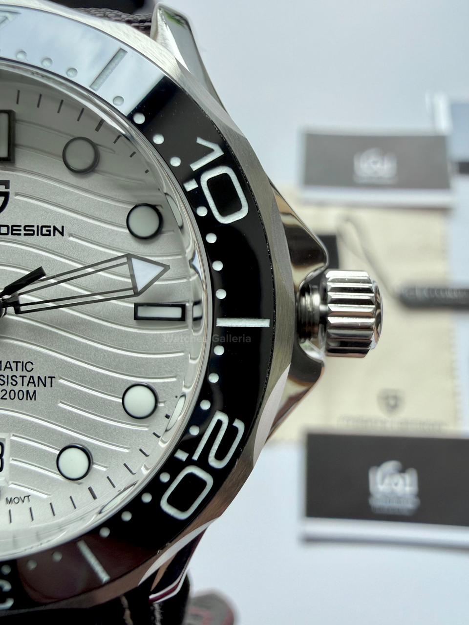 Pagani Design PD1685 Seamaster Diver White Automatic Watch – 200M Sapphire Crystal NH35A/Miyota Luxury Dive Watch in Pakistan | Watches Galleria