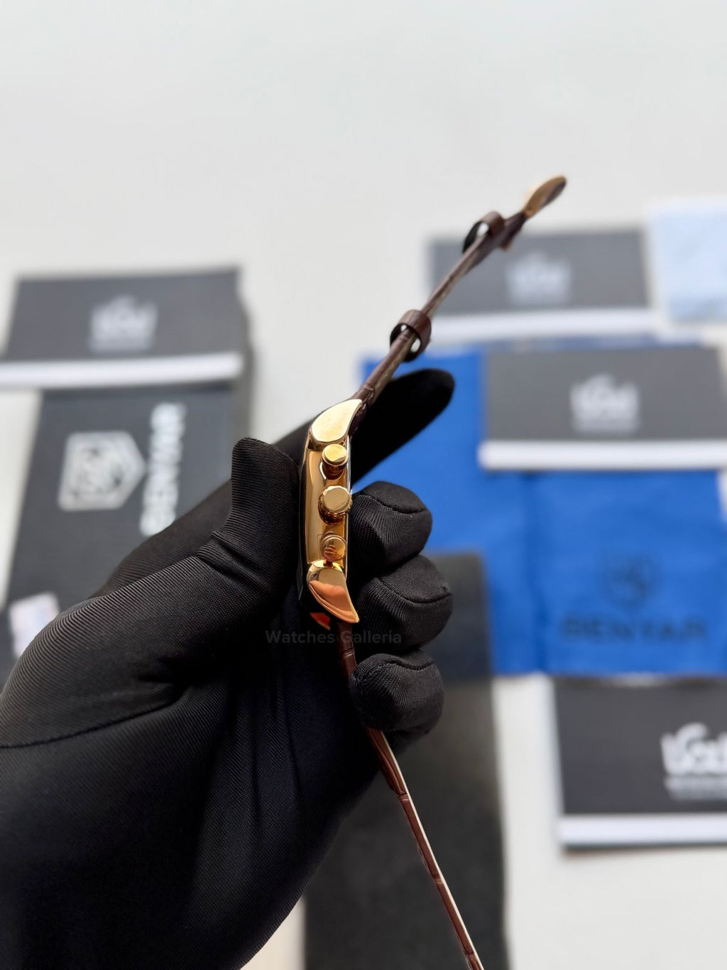 Benyar BY5113 Square Chronograph (Brown/White Rose Gold) Benyar Watch Pakistan