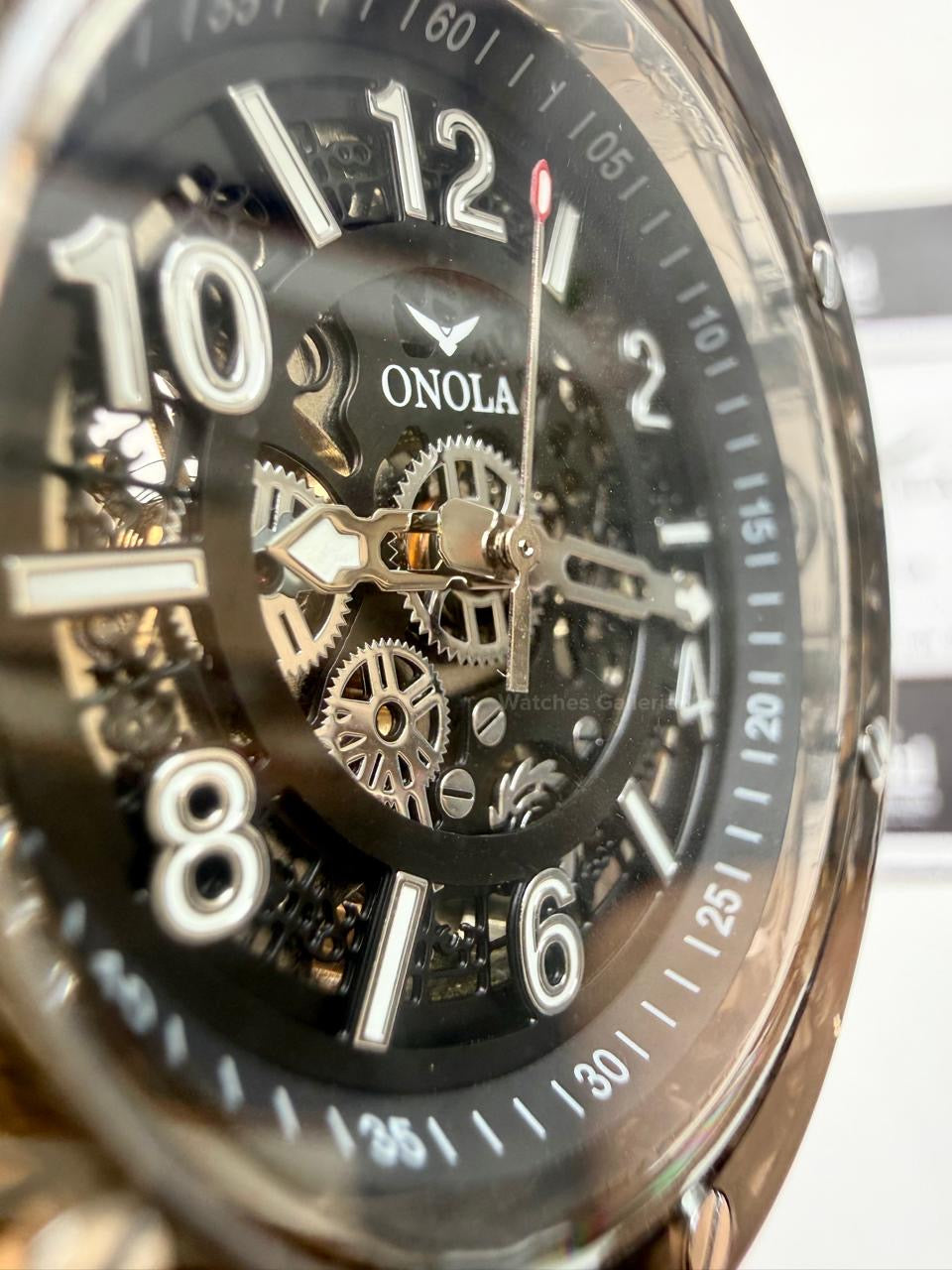 Onola ON3836 Oak Skeleton Yellow Automatic Watch – 49mm Transparent Dial, Bold Sport Design, Pakistan Edition