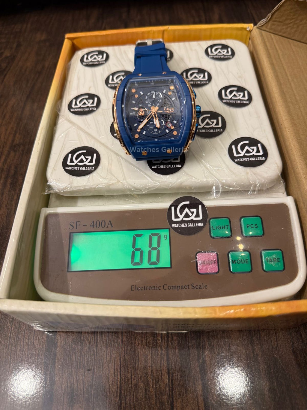 LIGE LG89148 Blue Tonneau Chronograph Watch in Pakistan – Luxury Men’s Quartz Watch with Silicon Strap