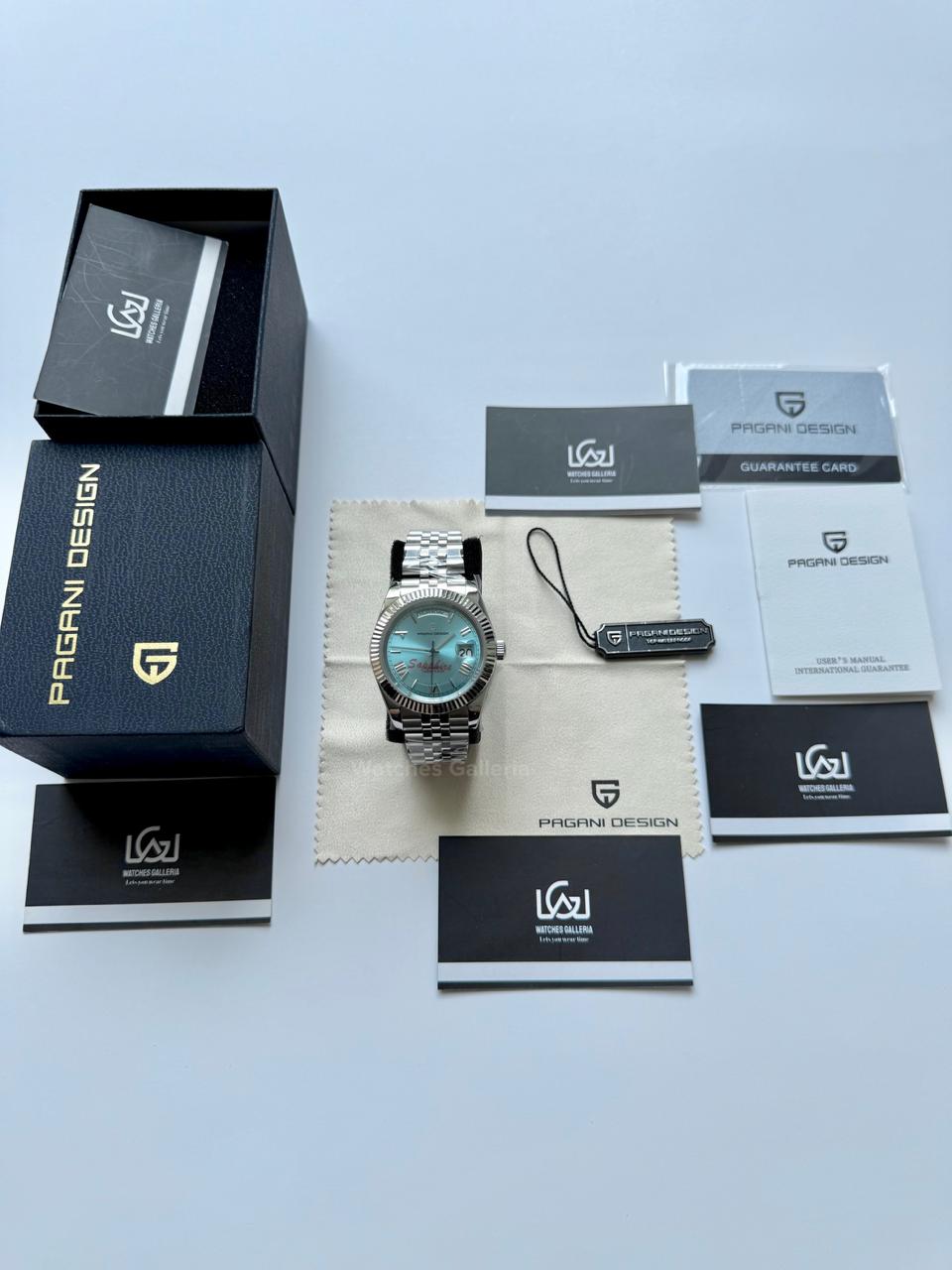 Pagani Design PD1783 Date Day Ice Blue Jubilee Edition Automatic Watch | Seiko NH36A | Sapphire Crystal | 100M Waterproof | Pakistan