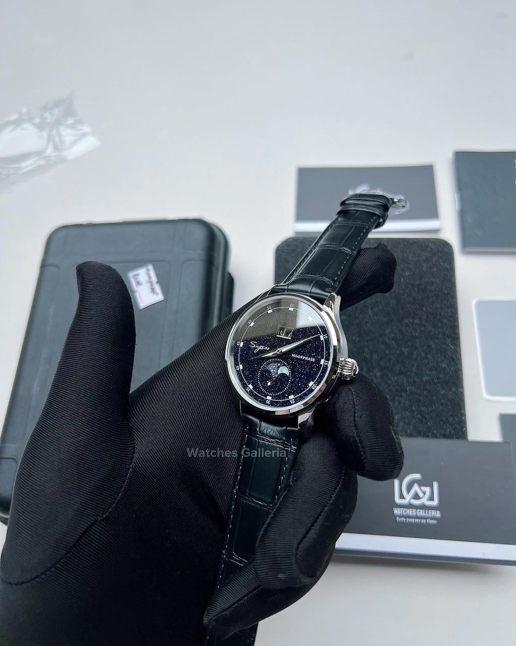 Sugess Moonphase Watch Automatic (Black) S401B Watches Galleria