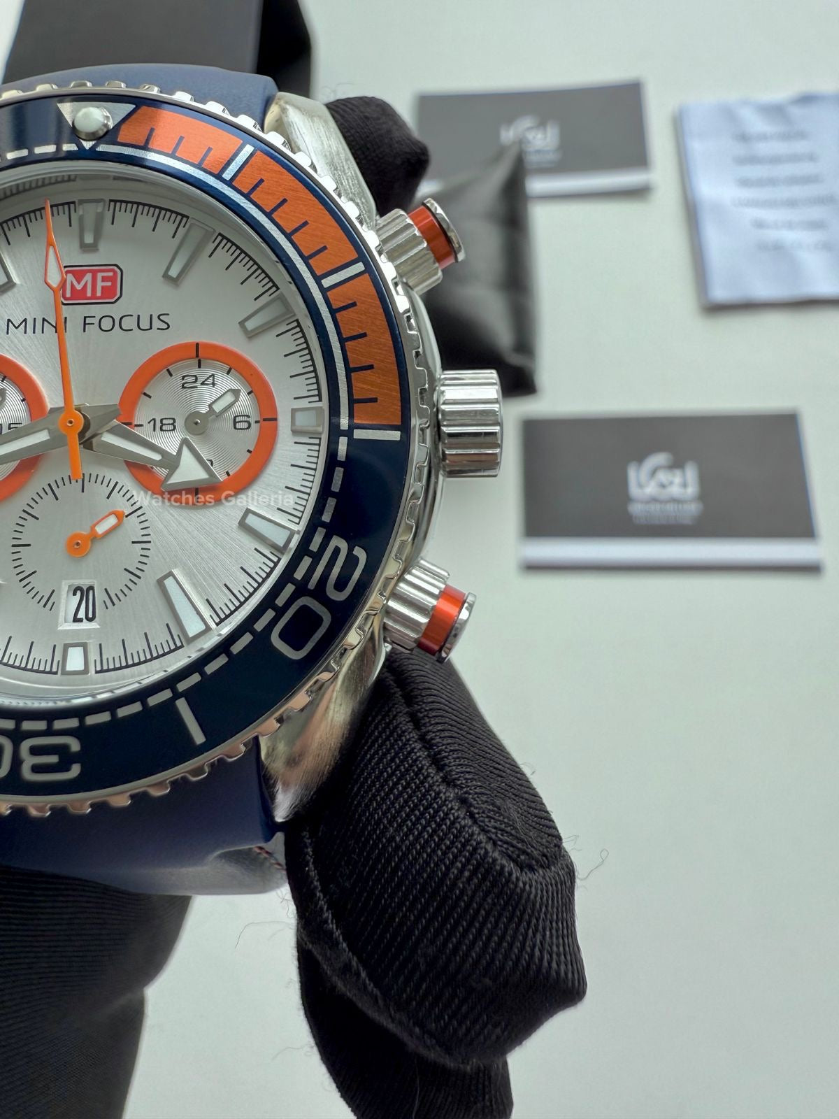 Mini Focus Speedmaster Planet Ocean Quartz (Blue/Orange) MF0426G01 Watches Galleria