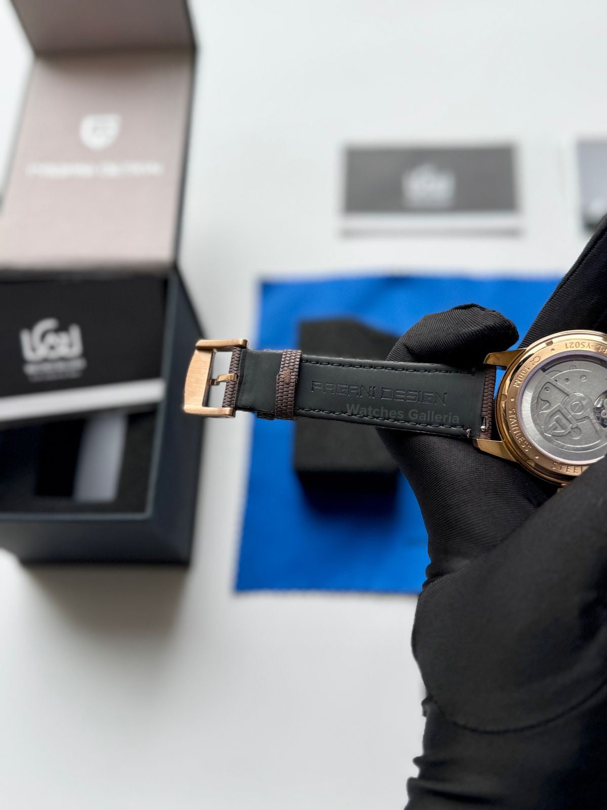 Pagani Design PDys021 Moonphase Flywheel Automatic Latest Watch (Brown/Rose Gold) PD-YS021 Pagani Design in Pakistan