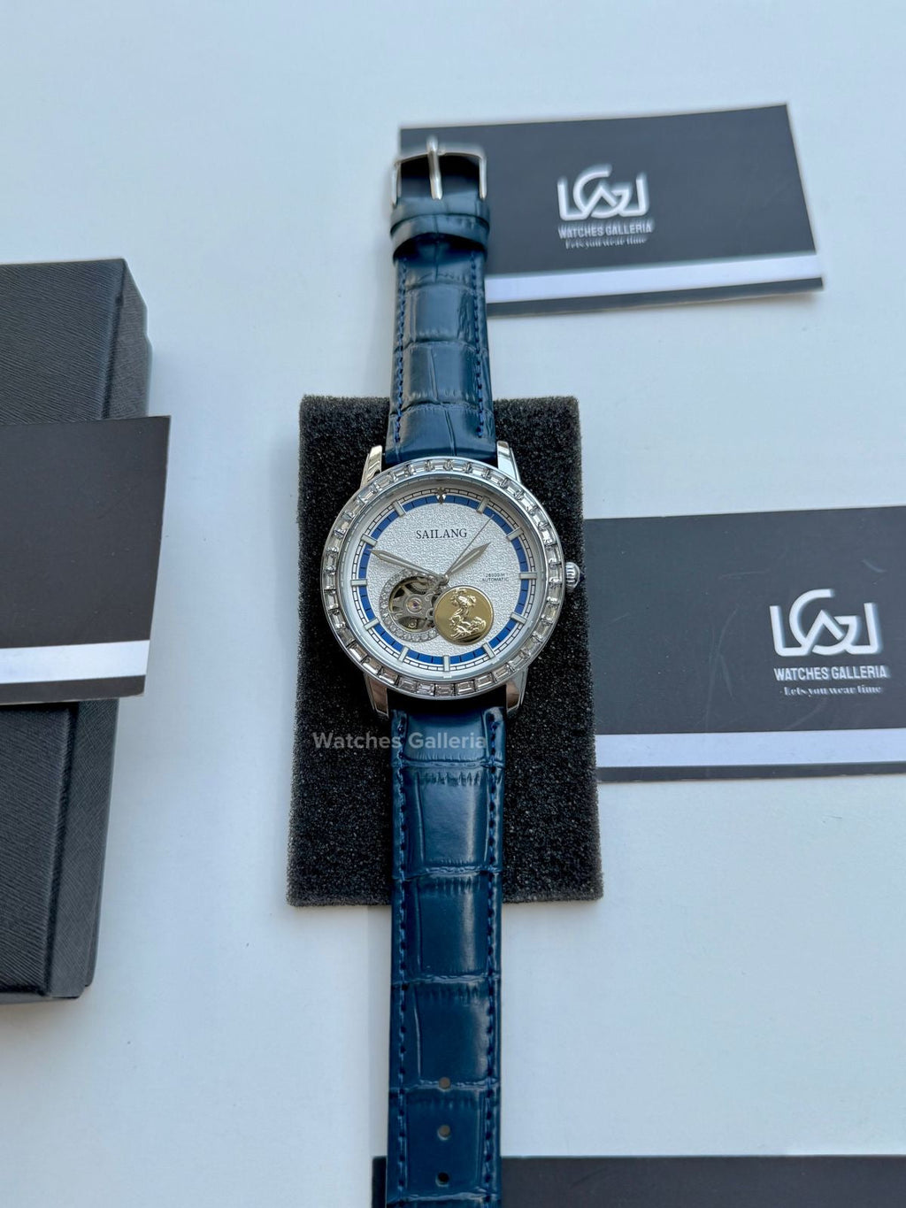 Sailang Open Heart Watch Automatic (Blue) 6603C Watches Galleria