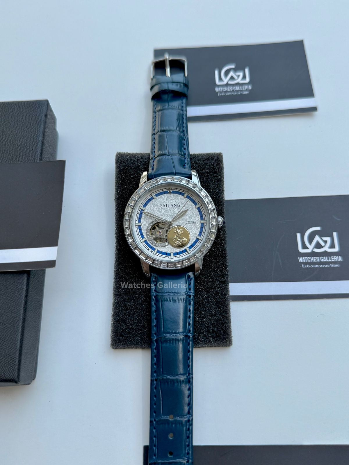 Sailang Open Heart Watch Automatic (Blue) 6603C Watches Galleria