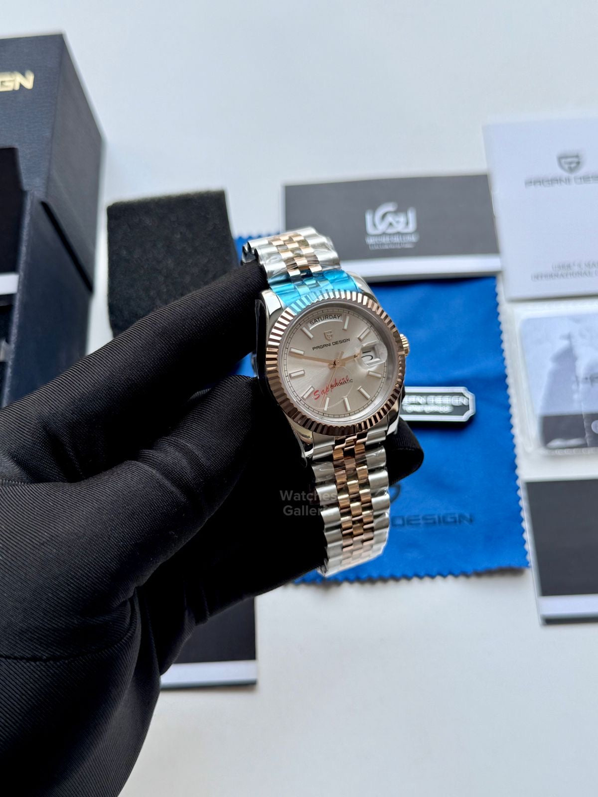 Pagani Design PD1752 Date Day Automatic (Two Tone Silver) New Release Pagani Design in Pakistan