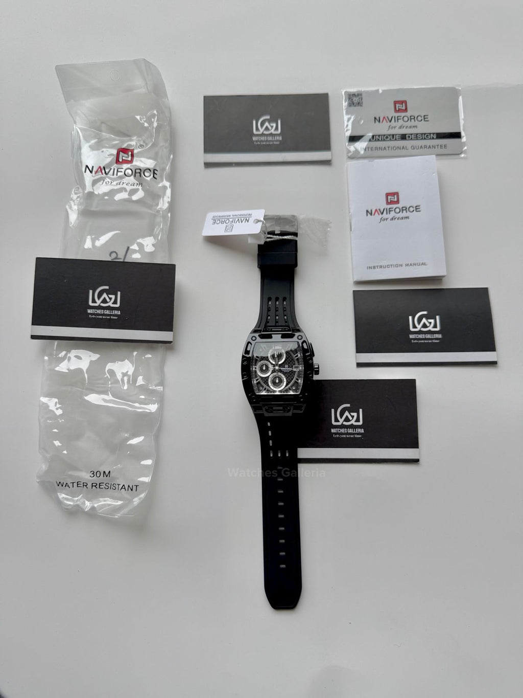 Naviforce NF7105 Tonneau Watch (Black) Naviforce Watch in Pakistan