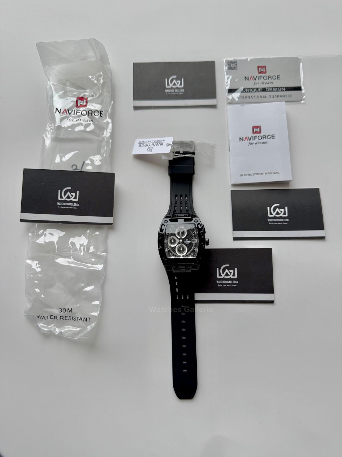 Naviforce NF7105 Tonneau Watch (Black) Naviforce Watch in Pakistan