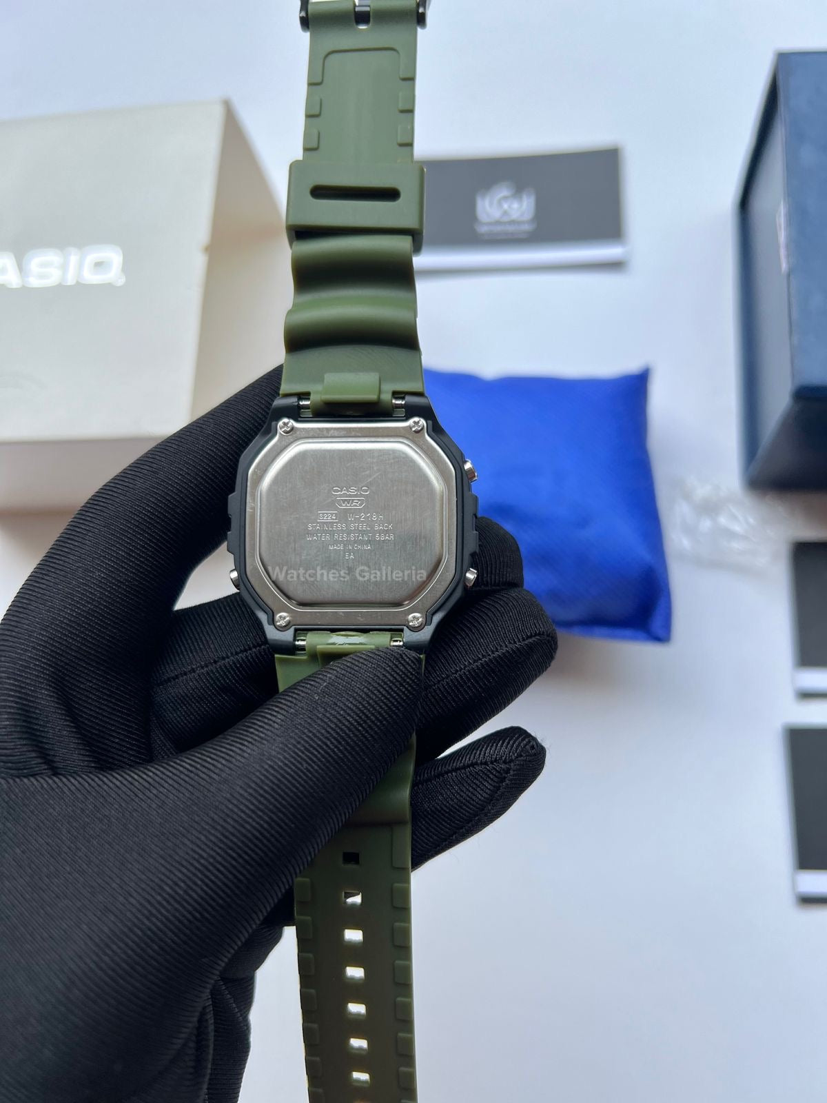Casio Sports Digital Watch Green (White Display) W218H Watches Galleria