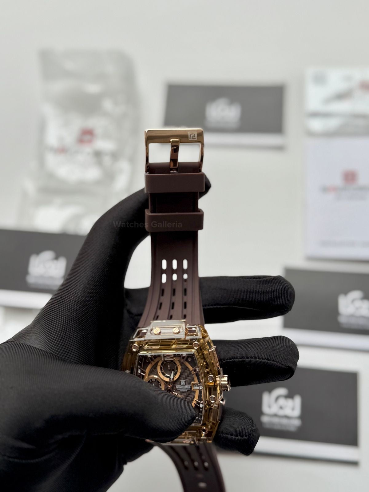 Naviforce NF7105 Tonneau Watch (Brown) Naviforce Watch in Pakistan