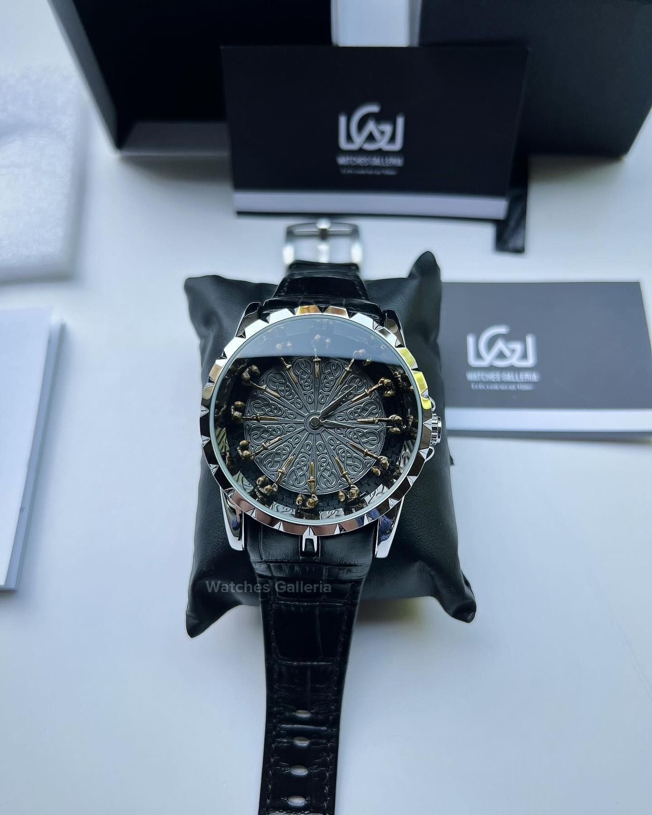 Onola Round Table Watch Quartz (Silver Black) ONL12RT Watches Galleria