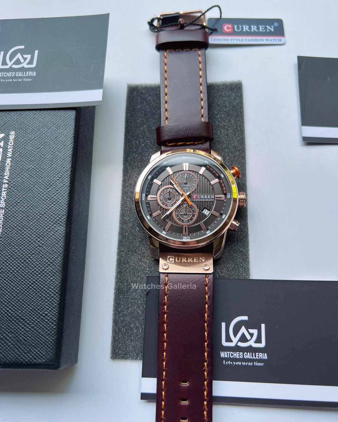 Curren Chronograph (Rose Gold Brown) C8921 Watches Galleria