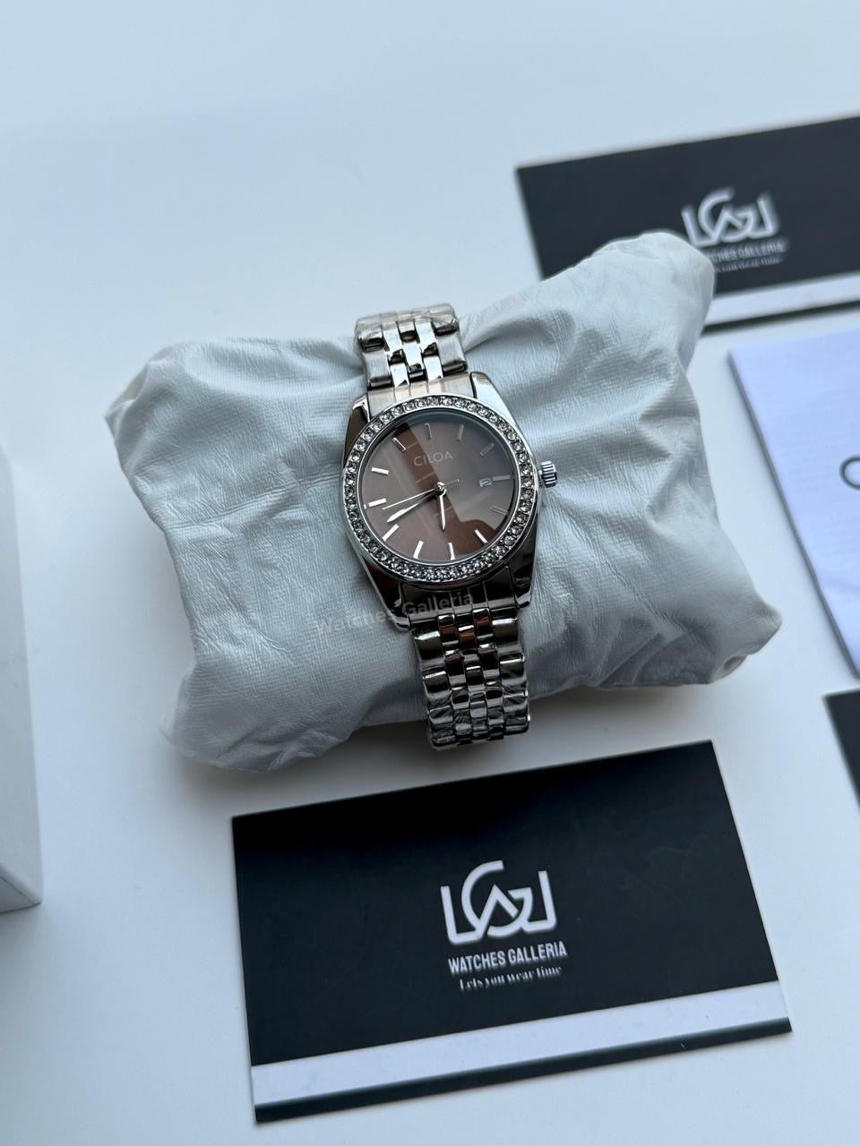 Ciloa 602 Datejust Ladies Watch Quartz (Chocolate) Ciloa Watch Pakistan