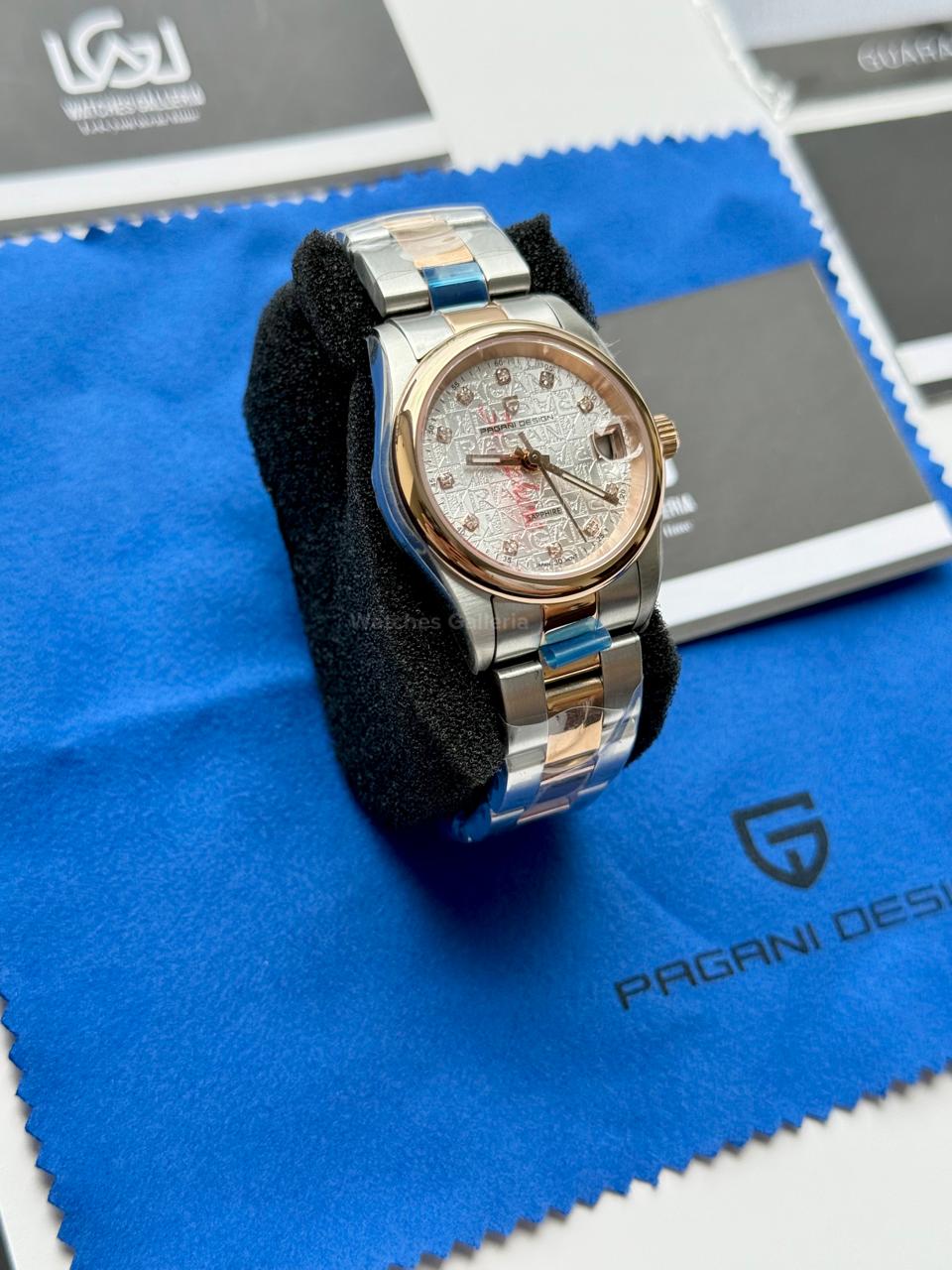 Pagani Design PD1794L Ladies Oyster Perpetual Date Two tone Dial Watch in Pakistan – 31mm Elegant Stainless Steel Quartz Luxury Watch