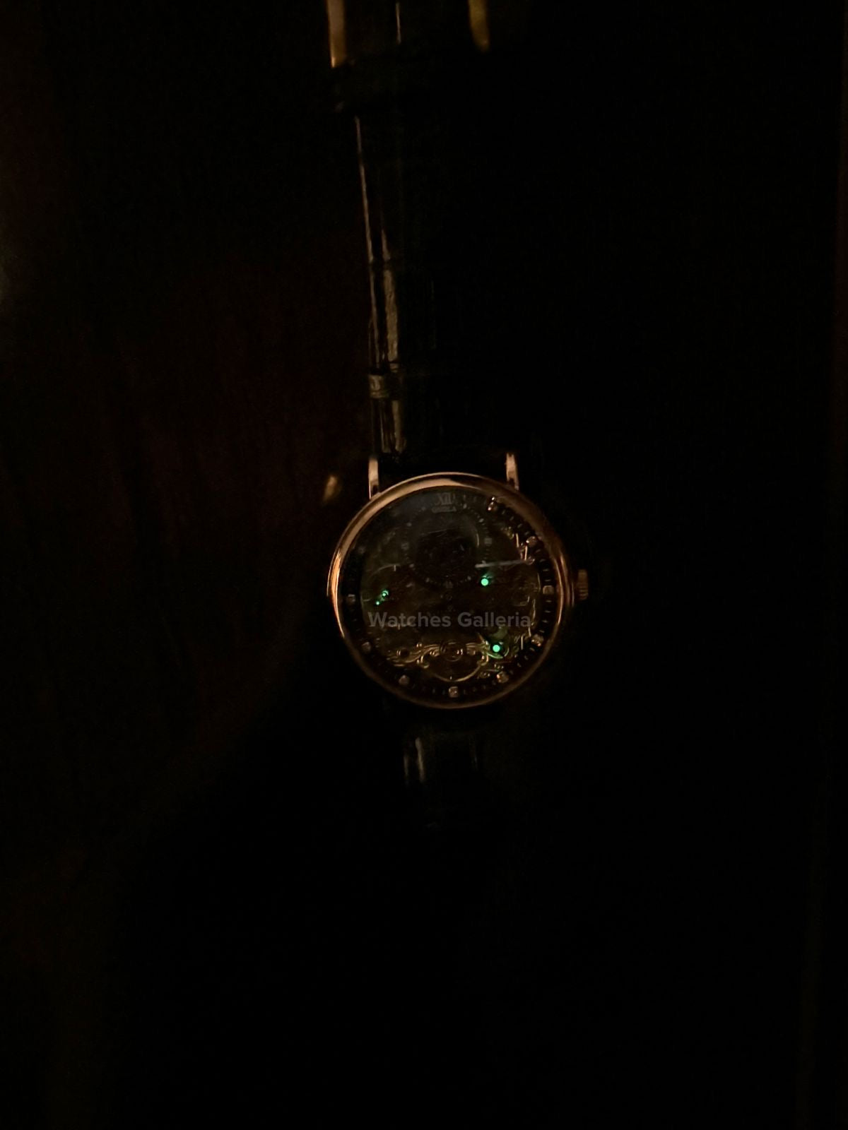 Onola Moonphase Flywheel Skeleton Watch Automatic (Black-Rose Gold) ON6836 Watches Galleria