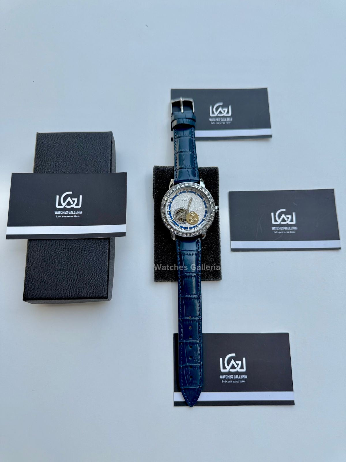 Sailang Open Heart Watch Automatic (Blue) 6603C Watches Galleria