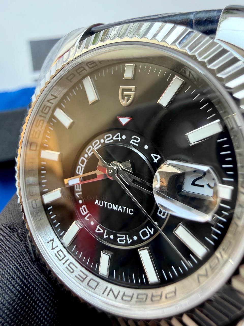 Pagani Design PD1888 Sky Dweller Blue Leather Automatic GMT Watch for Men Sapphire Crystal Original Pagani Design Watch Pakistan